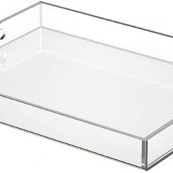 Acrylic Serving Tray (45x35)cm, Spill Proof, Clear Decorative Tray, Coffee tray, Table Countertop with Handles tray 