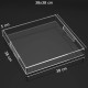 Acrylic Serving Tray (38x38)cm, Spill Proof, Clear Decorative Tray, Coffee tray, Table Countertop with Handles tray 