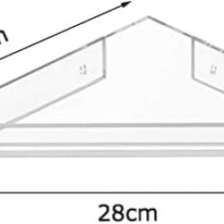Clear Acrylic Wall Mount Floating Corner Shelf (20x28cm)for Bottles, Cups and Plants(4 Pack)