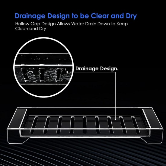 Clear Acrylic Bathroom Tray, Decor Bathroom Tray, Storage Organizer Countertop for Soap, Towel, Candle