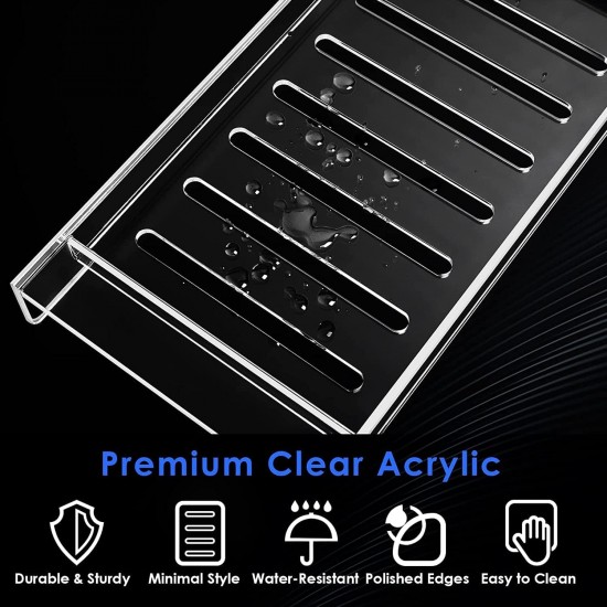 Clear Acrylic Bathroom Tray, Decor Bathroom Tray, Storage Organizer Countertop for Soap, Towel, Candle