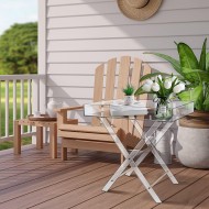 Clear Acrylic Folding Tray Table, Side Table for Living Room, Bedroom, Office & Kitchen (2 Pcs)