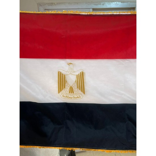 EGYPTIAN National Flag, printed fabric,(150x90)cm, double sided (double layers), decorated 3 sides, indoor outdoor
