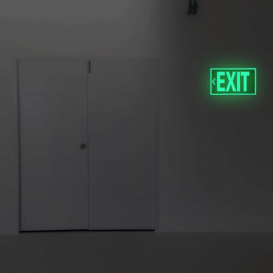 EXIT Signs Glow In The Dark EXIT Decals, EXIT Phot luminescent Signs Stickers, 3 Pack (12x7cm)