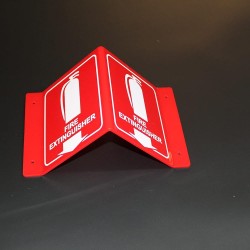 “Fire Extinguisher” Projecting Sign with Arrow (15cm) Polished Acrylic V shape