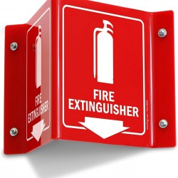 “Fire Extinguisher” Projecting Sign with Arrow (15cm) Polished Acrylic V shape