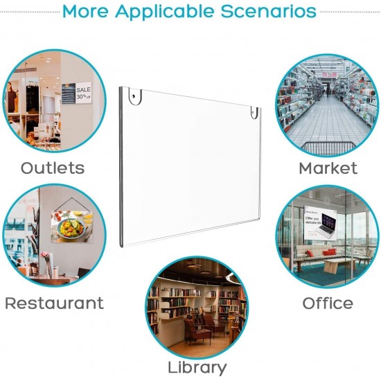  Clear Acrylic Sign Holder (A4), Wall Mount, Sign Holder Picture Frames, with Screws (21x29.7cm) (6 Pack)