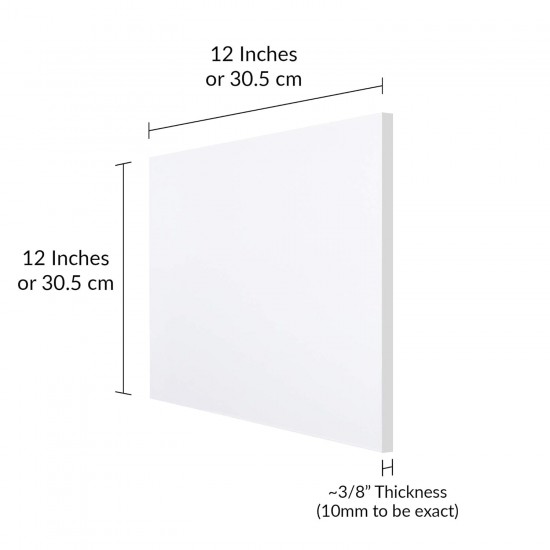 Clear Acrylic Sheet (30 x 30cm) Square Panel (10mm) Thick for Signs, DIY Display Projects, Craft, Easy to Cut
