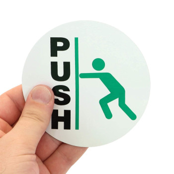 4 inch “Push-Pull” Double-Sided Glass Door Decal, Polyester, vinyl,