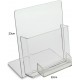 One Large Acrylic Brochure Holder with Business Card Holder (23x22cm) 