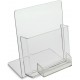 One Large Acrylic Brochure Holder with Business Card Holder (23x22cm) 