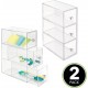 Acrylic Desk Organizer, Storage Station, Home Office(17.8x8.9x25.4cm), Vertically or Horizontally, (3 Drawers)(2 Pack)