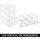 Acrylic Desk Organizer, Storage Station, Home Office(17.8x8.9x25.4cm), Vertically or Horizontally, (3 Drawers)(2 Pack)