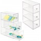 Acrylic Desk Organizer, Storage Station, Home Office(17.8x8.9x25.4cm), Vertically or Horizontally, (3 Drawers)(2 Pack)