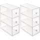 Acrylic Desk Organizer, Storage Station, Home Office(17.8x8.9x25.4cm), Vertically or Horizontally, (3 Drawers)(2 Pack)