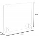 Protective Acrylic Portable Corona Guard, Freestanding Cough for Workers, Receptionists & Customers (75x60cm)