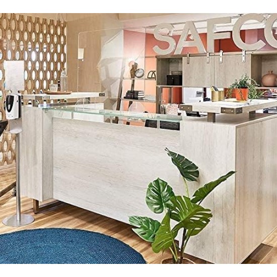 Protective Acrylic Portable Corona Guard, Freestanding Cough for Workers, Receptionists & Customers (75x60cm)