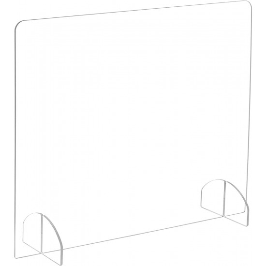Protective Acrylic Portable Corona Guard, Freestanding Cough for Workers, Receptionists & Customers (75x60cm)