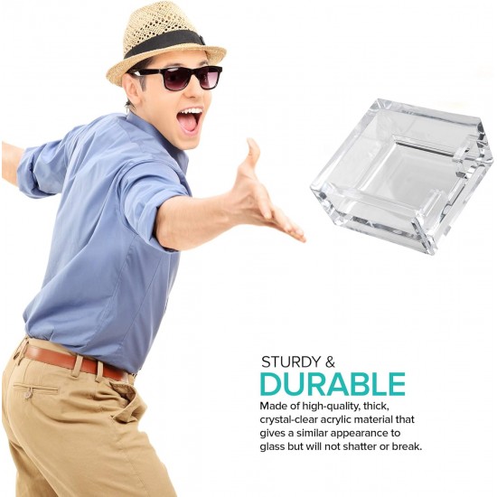 Clear Acrylic Notepad Holder with Pads - Sticky Notes Holder - Sticky Notepad Holder Perfect for Dorm Room and Office Desk Organization