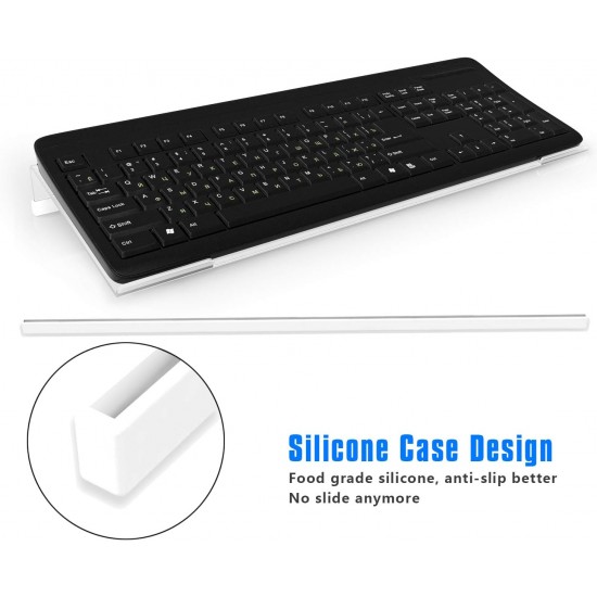 Clear Acrylic Tilted Computer Keyboard Holder for Easy Ergonomic Typing for Stand Office Desk, Home, School, Great Gifts Any Holidays and Festivals