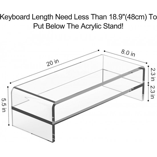Acrylic Monitor Stand, 2 Tiers Computer Monitor Riser, Monitor Riser,Office, Business, PC Desk Stand for Keyboard Storage