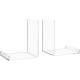 Clear Acrylic L Shaped BookHolder with Non-Slip Bottoms, Transparent Book Stands for School, Office, Library Shelves, (2 Pack)