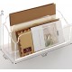 Clear Acrylic Desktop Organizer Box, 2 Compartments Countertop Office Accessories and Paper Storage Holder