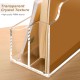 Clear Acrylic Desktop Organizer Box, 2 Compartments Countertop Office Accessories and Paper Storage Holder