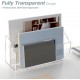 Clear Acrylic Desktop Organizer Box, 2 Compartments Countertop Office Accessories and Paper Storage Holder
