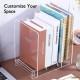 Clear Acrylic File Organizer, Desk Standing on Table for Books and Files Storage Holder with 4 Detachable Dividers (8 mm) (25x20x25 cm)