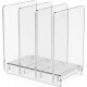 Clear Acrylic File Organizer, Desk Standing on Table for Books and Files Storage Holder with 4 Detachable Dividers (8 mm) (25x20x25 cm)