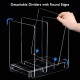 Clear Acrylic File Organizer, Desk Standing on Table for Books and Files Storage Holder with 4 Detachable Dividers (8 mm) (25x20x25 cm)