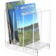 Clear Acrylic File Organizer, Desk Standing on Table for Books and Files Storage Holder with 4 Detachable Dividers (8 mm) (25x20x25 cm)