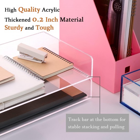 Clear Acrylic Desk Organizers and File Holder, Office Paper Organizer,  (2 Tier)