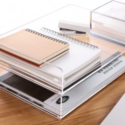 Clear Acrylic Desk Organizers and File Holder, Office Paper Organizer,  (2 Tier)