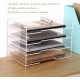 Clear Acrylic Desk Organizers and File Holder, Office Paper Organizer,  (4 Tier)