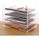 Clear Acrylic Desk Organizers and File Holder, Office Paper Organizer,  (4 Tier)
