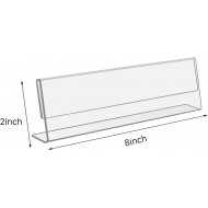 Acrylic Name Plates for Desks Horizontal Slant Back (5x20 cm) (6 Pack)