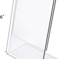 Clear Acrylic Sign Holder (10x15 cm), Slant Back, Desktop Flyer Holder Document Holder Paper Display Stand (6 Pack)