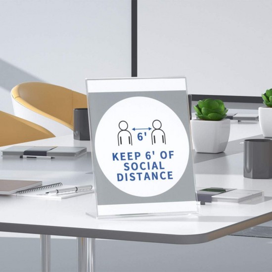 Clear Acrylic Sign Holder (10x15 cm), Slant Back, Desktop Flyer Holder Document Holder Paper Display Stand (6 Pack)