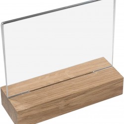 Clear Acrylic Table Stand with Wooden Base, A6 Landscape Format (2 Pack)