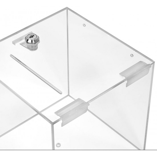Clear Acrylic Box with Lock (20x20x20cm) for Suggestion, Donation & Promotion