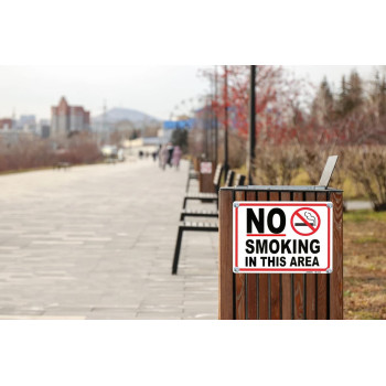 (4-Pack) No Smoking Signs for Business No Vaping Sign 10