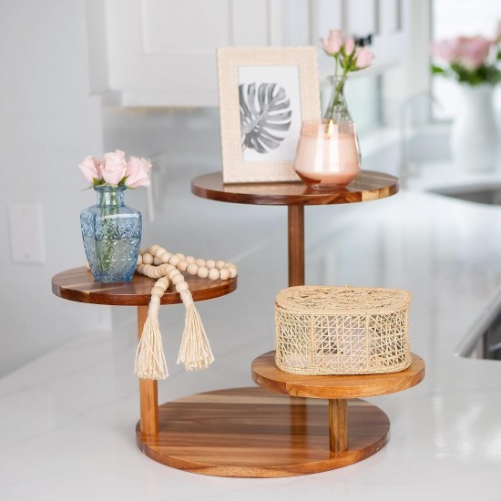 Wooden Tower Stand with 3 Tier, Cupcake Display Stand Dessert and Pastry Holder for Birthday Baby Shower
