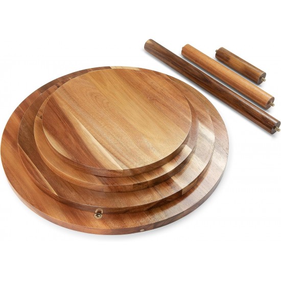 Wooden Tower Stand with 3 Tier, Cupcake Display Stand Dessert and Pastry Holder for Birthday Baby Shower