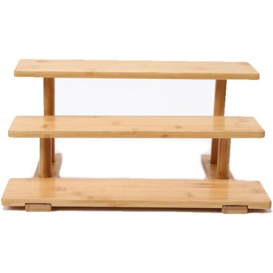 Wooden Display Riser Organizer with 3 Tier perfect for Bathroom & Kitchen