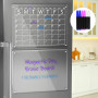 (40x30cm) Clear Acrylic Magnetic Dry Erase Board and Calendar for Fridge,(Set of 2),Includes 6 Markers ٢بورد مغناطيسي من الاكريليك الشفاف للملاحظات والتخطيط